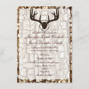 Rustic Country Camo Hunting Antlers Weddenschap Kaart