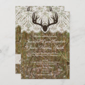 Rustic Country Camo Hunting Antlers Weddenschap Kaart (Voorkant / Achterkant)