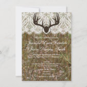 Rustic Country Camo Hunting Antlers Weddenschap Kaart (Voorkant)