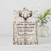 Rustic Country Camo Hunting Antlers Weddenschap Kaart (Staand voorkant)