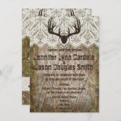 Rustic Country Camo Hunting Antlers Weddenschap Kaart (Voorkant / Achterkant)