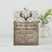 Rustic Country Camo Hunting Antlers Weddenschap Kaart (Staand voorkant)