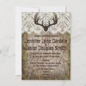 Rustic Country Camo Hunting Antlers Weddenschap Kaart (Voorkant)