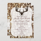 Rustic Country Camo Hunting Antlers Weddenschap Kaart (Voorkant / Achterkant)