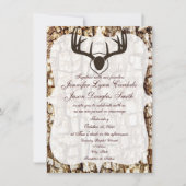 Rustic Country Camo Hunting Antlers Weddenschap Kaart (Voorkant)