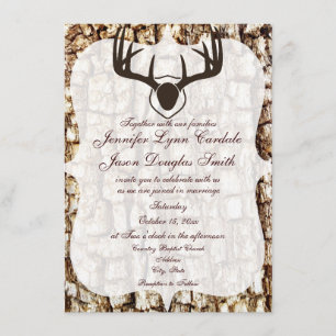 Rustic Country Camo Hunting Antlers Weddenschap Kaart