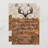 Rustic Country Camo Hunting Antlers Weddenschap Kaart (Voorkant / Achterkant)
