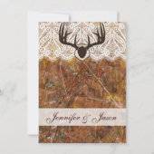 Rustic Country Camo Hunting Antlers Weddenschap Kaart (Achterkant)