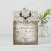 Rustic Country Camo Hunting Antlers Weddenschap Kaart (Staand voorkant)
