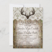 Rustic Country Camo Hunting Antlers Weddenschap Kaart (Voorkant)