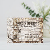 Rustic Country Camo Hunting Antlers Weddenschap RS RSVP Kaartje (Staand voorkant)