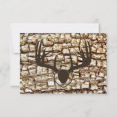 Rustic Country Camo Hunting Antlers Weddenschap RS RSVP Kaartje (Achterkant)