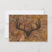 Rustic Country Camo Hunting Antlers Weddenschap RS RSVP Kaartje (Achterkant)