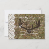 Rustic Country Camo Hunting Antlers Weddenschap RS RSVP Kaartje (Voorkant)