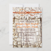 Rustic Country Camo Oranje Bow Wedding Invitations Kaart (Voorkant)