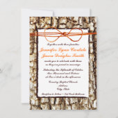 Rustic Country Camo Oranje Bow Wedding Invitations Kaart (Voorkant)