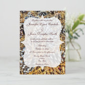 Rustic Country Camo Pine Cones Wedding Invitation Kaart (Staand voorkant)