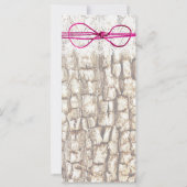 Rustic Country Camo Pink Bow Wedding Invitations (Achterkant)