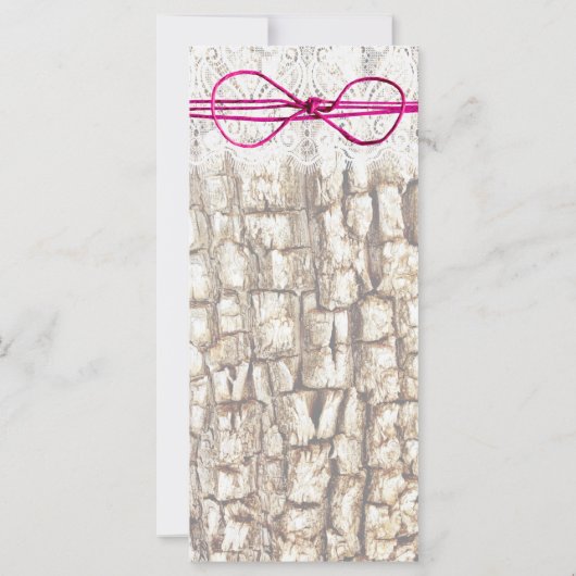 Rustic Country Camo Pink Bow Wedding Invitations (Achterkant)