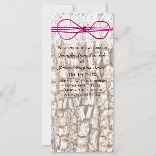 Rustic Country Camo Pink Bow Wedding Invitations (Voorkant)