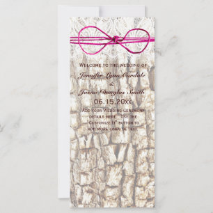 Rustic Country Camo Pink Bow Wedding Invitations