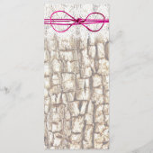 Rustic Country Camo Pink Bow Wedding Invitations Programmakaart (Achterkant)