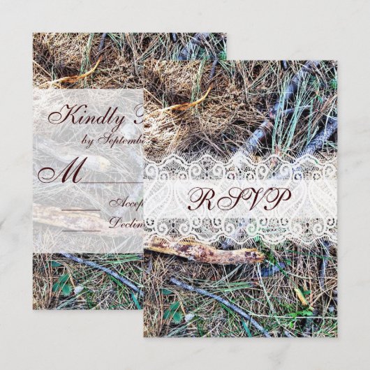 Rustic Country Camouflage Wedding RSVP-kaarten RSVP Kaartje (Voorkant / Achterkant)