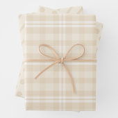 Rustic Country Chic Cream Plaid, Dots & Stripes Inpakpapier Vel