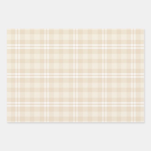 Rustic Country Chic Cream Plaid, Dots & Stripes Inpakpapier Vel (Voorkant)