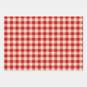 Rustic Country Chic Cream & Red Mixed Plaid Inpakpapier Vel (Voorkant 3)