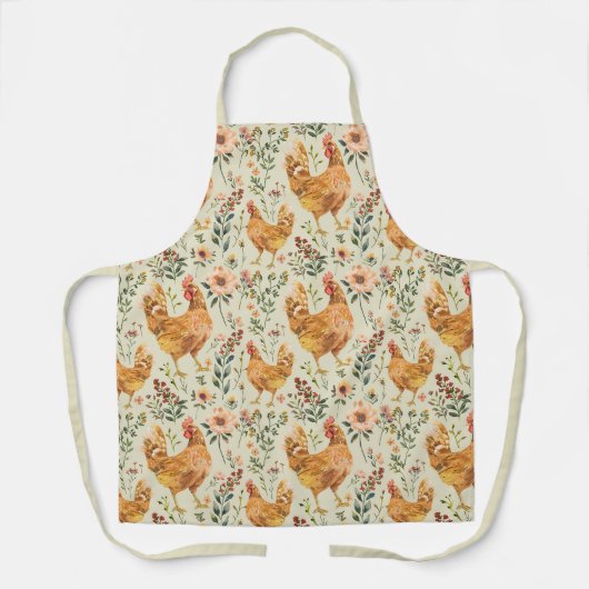 Rustic Country Chicken Pattern Schort (Voorkant)