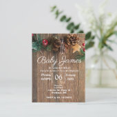 Rustic Country Christmas Baby shower Kaart (Staand voorkant)