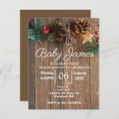 Rustic Country Christmas Baby shower Kaart (Voorkant / Achterkant)