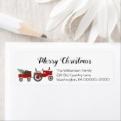 Rustic Country Christmas Buffalo Plaid Terug Etiket (Insitu)