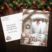Rustic Country Christmas Scene Happy Holidays Feestdagenkaart