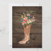 Rustic Country Cowboy Boot Vrijgezellenfeest Uitno Kaart (Achterkant)