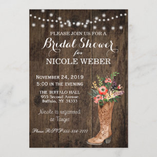 Rustic Country Cowboy Boot Vrijgezellenfeest Uitno Kaart