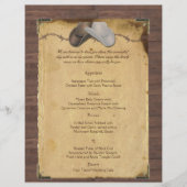 Rustic Country Cowboy Petten Wedding Menu (Voorkant)