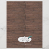 Rustic Country Cowboy Petten Wedding Menu (Achterkant)