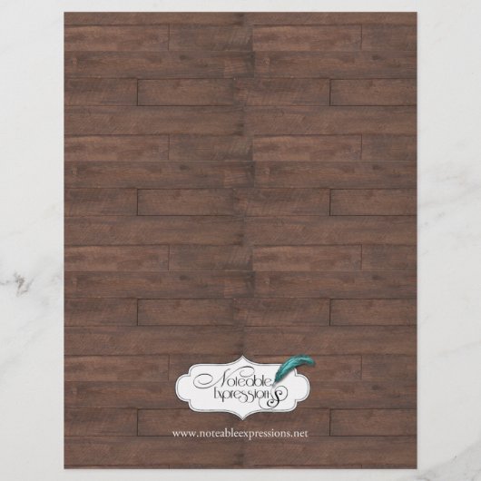 Rustic Country Cowboy Petten Wedding Menu (Achterkant)