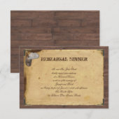 Rustic Country Cowboy Petten Wedding Rehearsal Kaart (Voorkant / Achterkant)