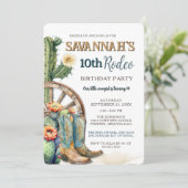 Rustic Country Cowgirl Western Rodeo Verjaardag Kaart (Staand voorkant)