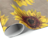 Rustic Country Custom Wedding Sunflower Cadeaupapier (Rol Hoek)