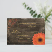 Rustic Country Daisy Barn Wood Wedding RSVP-kaarte RSVP Kaartje (Staand voorkant)