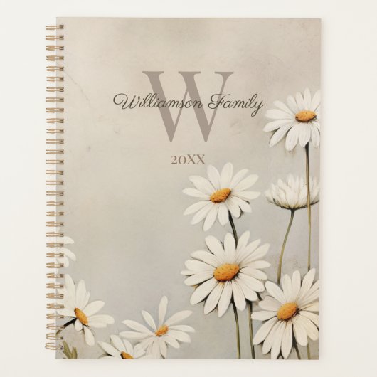 Rustic Country Daisy Planner (Voorkant)
