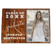 Rustic Country Dark Wood Photo Afstuderen Groot Cadeauzakje (Voorkant)