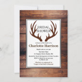 Rustic Country Deer Antlers Vrijgezellenfeest Kaart (Voorkant)