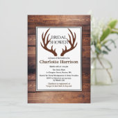 Rustic Country Deer Antlers Vrijgezellenfeest Kaart (Staand voorkant)