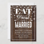 Rustic Country Eat Drink & are huwelijkshuwelijk Kaart (Voorkant)