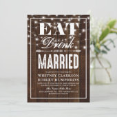 Rustic Country Eat Drink & are huwelijkshuwelijk Kaart (Staand voorkant)